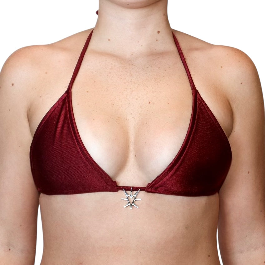 CRIMSON HEART BIKINI TOP